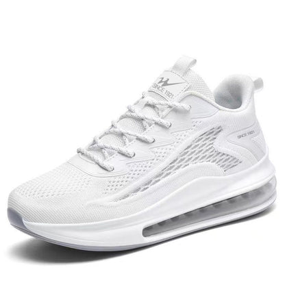 White sneaker with visible brand logo on a white background