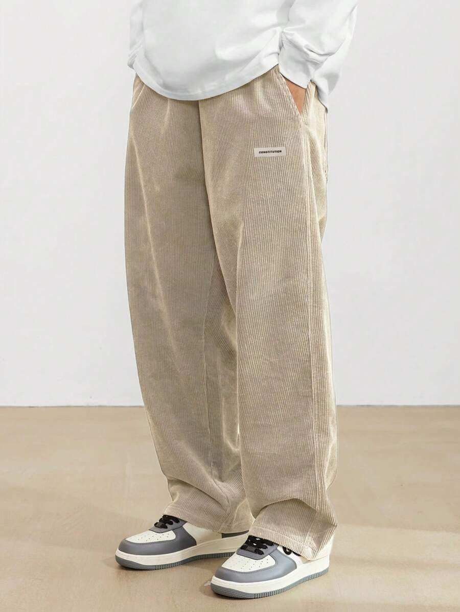 Men’s Wide Leg Pants – Loose Fit Draped Trousers for Autumn/Winter Men's Autumn And Winter Loose Wide Leg D | Ectron Online