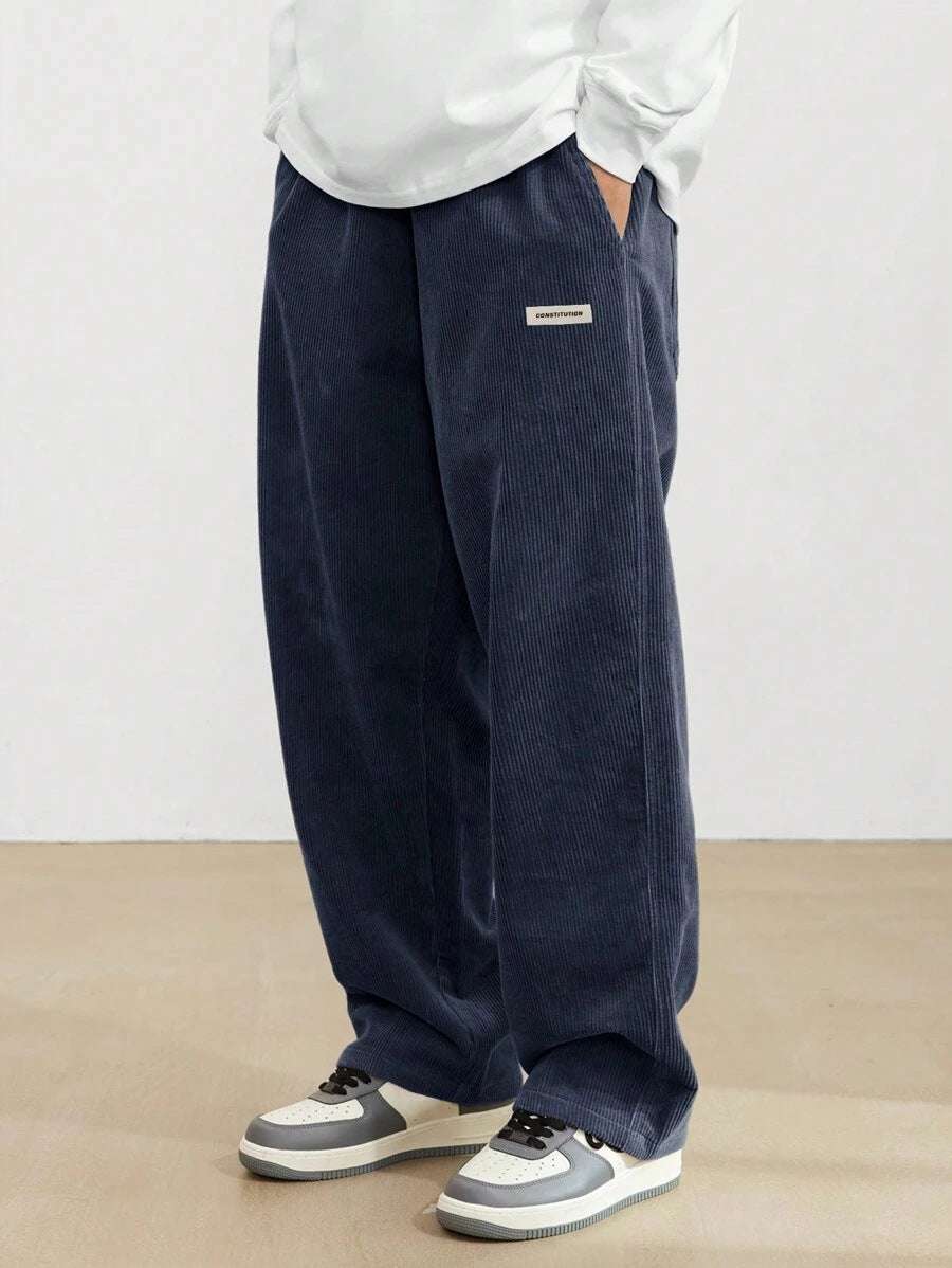Men’s Wide Leg Pants – Loose Fit Draped Trousers for Autumn/Winter Men's Autumn And Winter Loose Wide Leg D | Ectron Online
