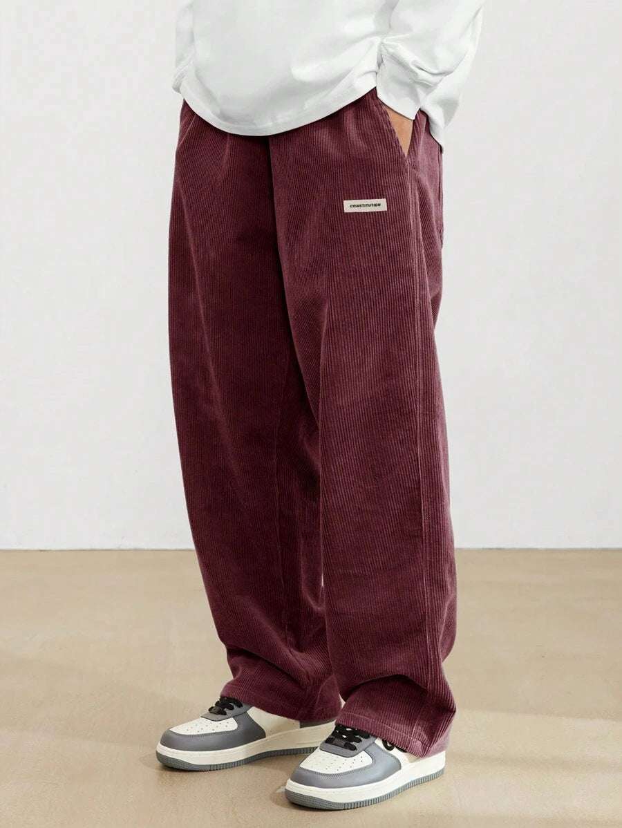 Men’s Wide Leg Pants – Loose Fit Draped Trousers for Autumn/Winter Men's Autumn And Winter Loose Wide Leg D | Ectron Online