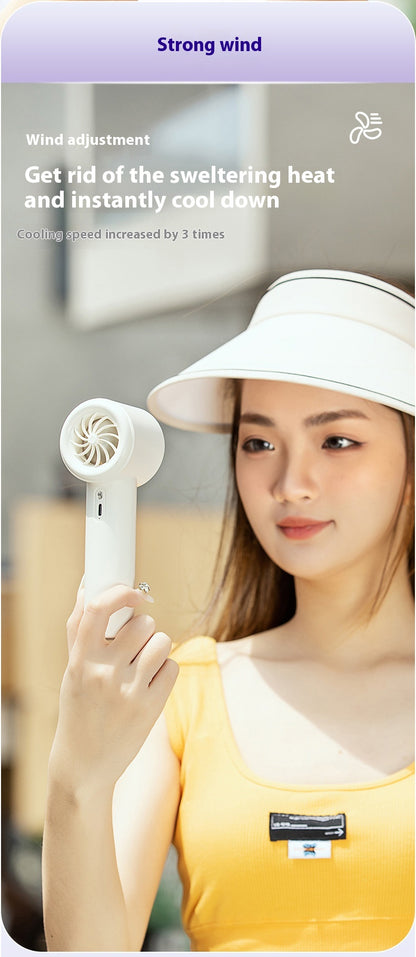 Portable Handheld Turbo Fan Cooling Semiconductor Refrigeration 3000mAh Battery Wind Speeds Adjustable Mini Personal Fan