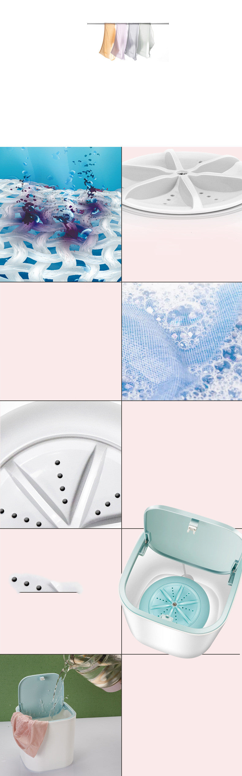 Household Small Laundry Bucket Mini Turbo Table Washing Machine Student Dormitory Underwear Socks Washer - Ectron Online