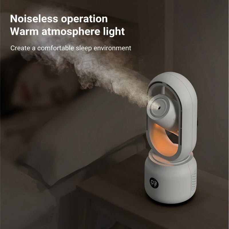 Summer Water Cooled Spray Mist Electric Fan USB Rechargeable Portable Wireless Air Humidifier Bladeless Ventilator Table Fan