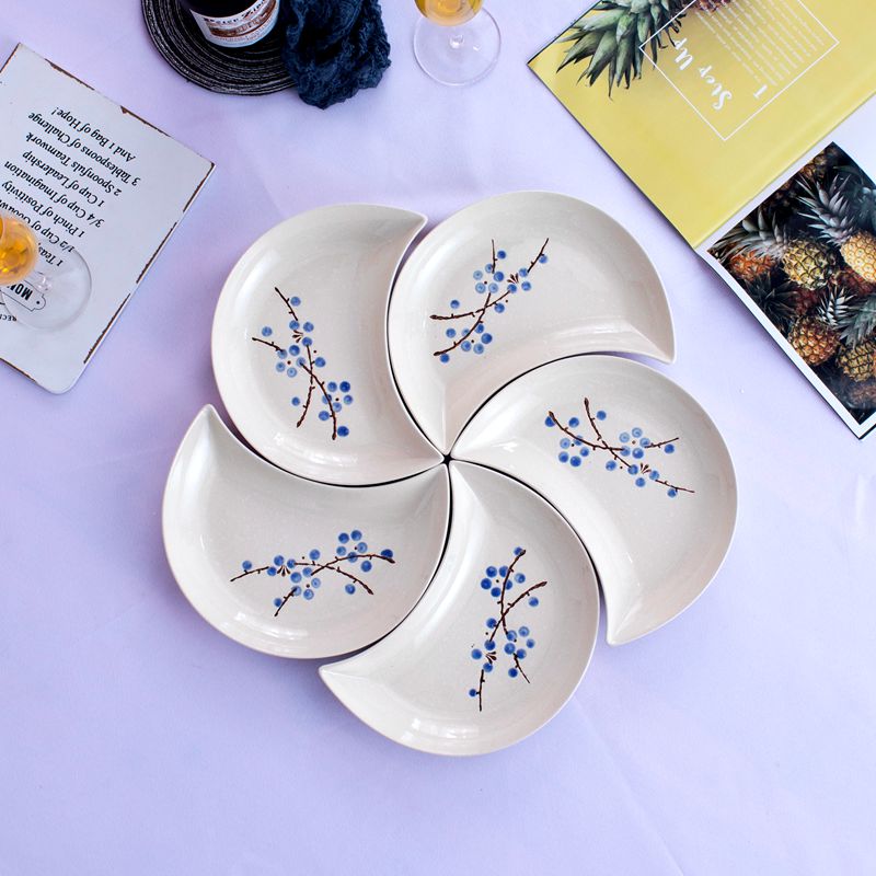 Moon shape ceramic plate set