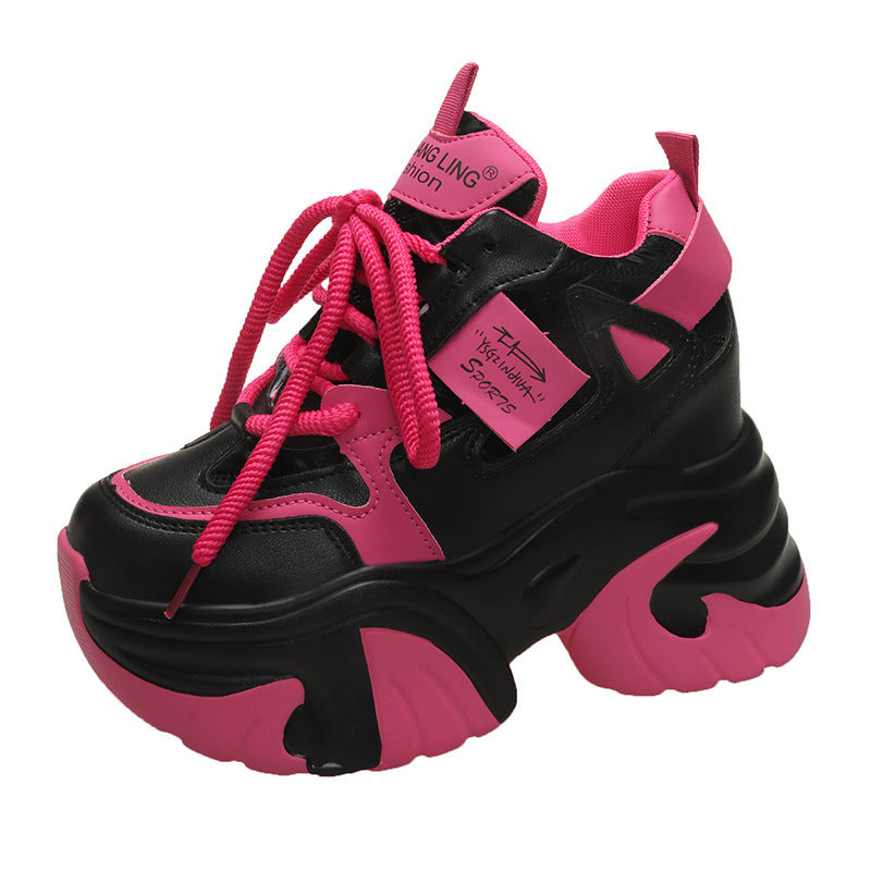 Height-Increasing Mom Shoes – Cross Strap All-Match Trainers Heel Cushions | Ectron Online