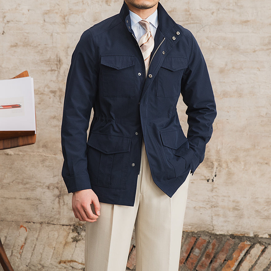 Retro Cinched Stand-up Collar Jacket Lightweight Stand-up Collar Cinched Men' | Ectron Online