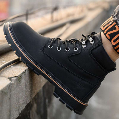 New Microfiber Leather High-Top Safety Shoes – Steel Toe & Anti-Puncture New Microfiber Leather Safety High-top S | Ectron Online