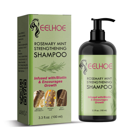 Eelhoe Rosemary Mint Strengthening Shampoo bottle and packaging on a white background