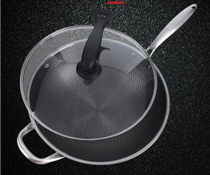 Stainless Steel Wok Non-Stick Pan Uncoated Household Induction Cooker Gas Stove Special Cooking Pan Non-Stick Pan