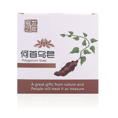 Box of Polygonum Soap with plant illustration and text on a white background