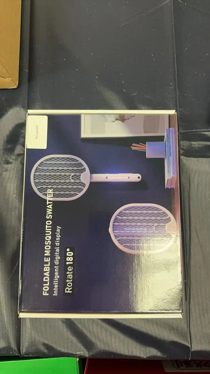 Foldable Electric Fly Swatter - Bug Zapper - Rechargeable Fly Zapper Racket Rotatable Handle Design with 3-Layer Safety Mesh - Ectron Online