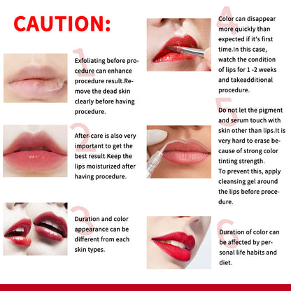Lip care instructions with images of lips and text on a white background