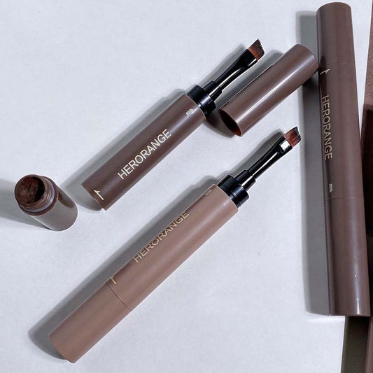 HERORANGE makeup products on a light gray background