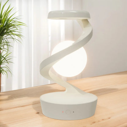 Floating and Spinning in Air with LED Moon Lamp RGB Floating Moon Table Lamp with Wireless Phone Charger for Office Bedroom Home