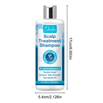 Danliss Scalp Treatment Shampoo bottle with dimensions on a white background
