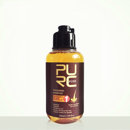 Bottle of PURC hair care product on a white background