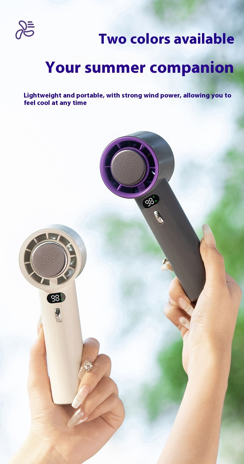 Portable Handheld Turbo Fan Cooling Semiconductor Refrigeration 3000mAh Battery Wind Speeds Adjustable Mini Personal Fan