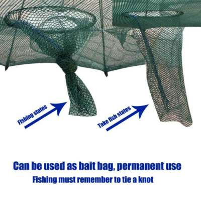 Strengthened 4-20 Holes Automatic Fishing Net Shrimp Cage Nylon Foldable Fish Trap Cast Net Cast Fold Crab Trap Fishing Network