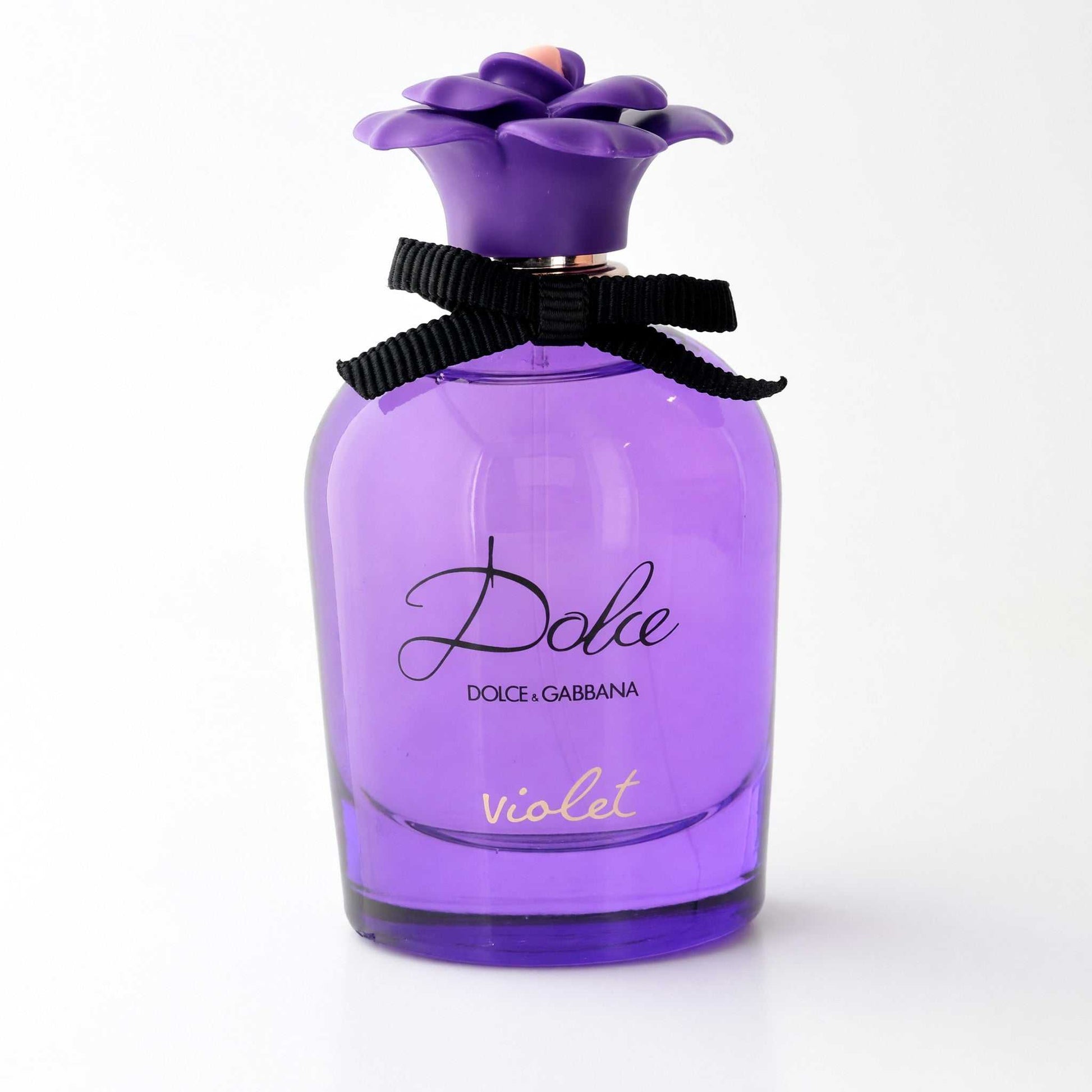 Dolce & Gabbana Dolce Violet tester perfume bottle, purple with ribbon bow