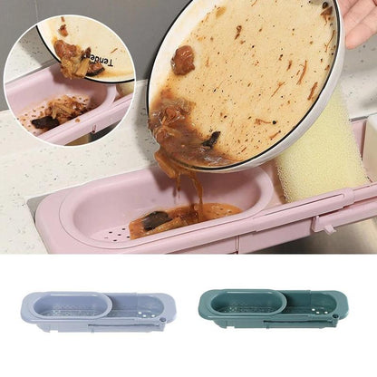 Telescopic Sink Rack Soap Sponge Holder Kitchen Sinks Organizer Adjustable Sinks Drainer Rack Storage Basket Kitchen Accessories