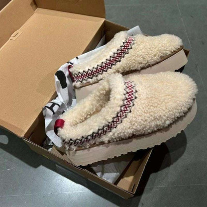 Thick Bottom Closed Toe Fluffy Slippers – Velvet Thermal Non-slip Thick Bottom Increased Closed Toe Fluffy | Ectron Online