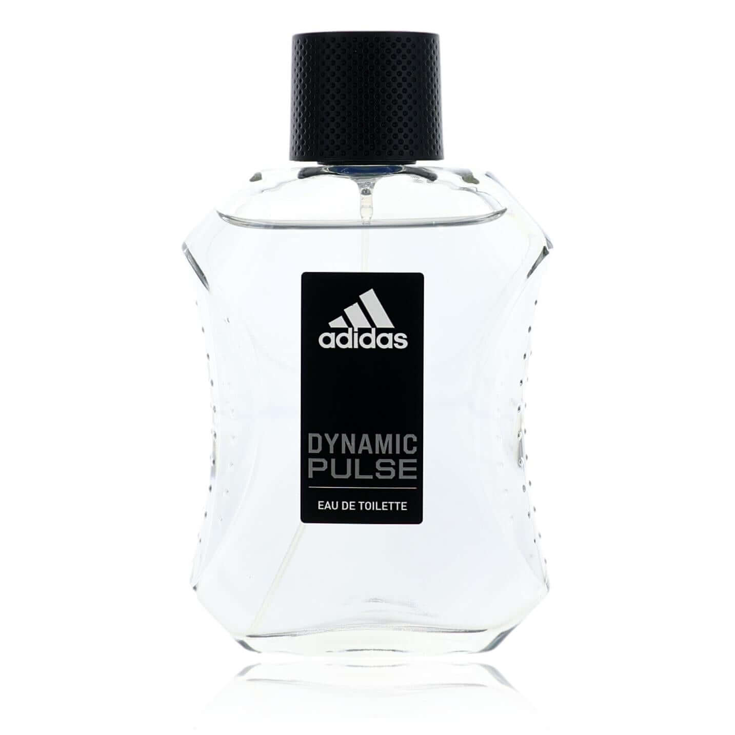 Adidas Dynamic Pulse men's EDT spray tester bottle with black cap and clear glass