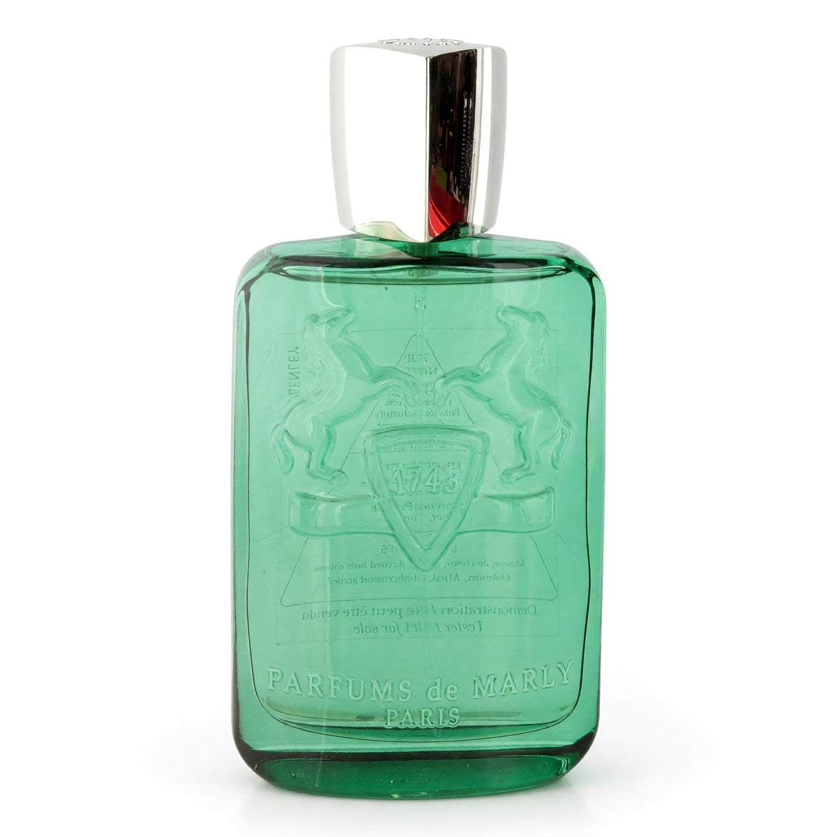 Greenley EDP tester in green glass bottle with silver spray cap