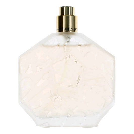 Women's EDT spray tester bottle, pale white with gold octagonal cap
