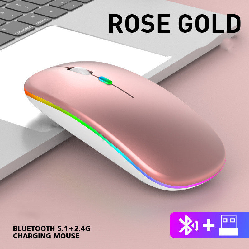 Ultra-thin Wireless Charging Mouse – Colourful Luminous Design Ultra-thin Wireless Colorful Luminous Ch | Ectron Online