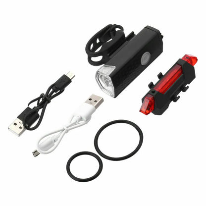 USB Rechargeable LED Bicycle Headlight Bike Head Light Cycling Rear Front Lamp Bike Light Rainproof USB Rechargeable LED bicycle Light