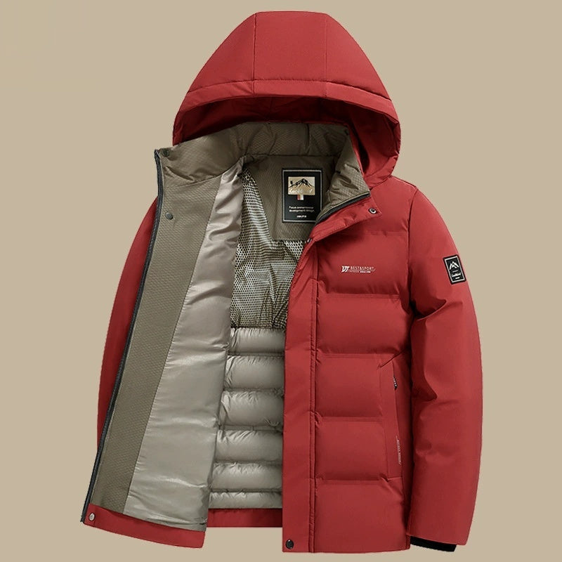warm fleece-lined thickened down jacket