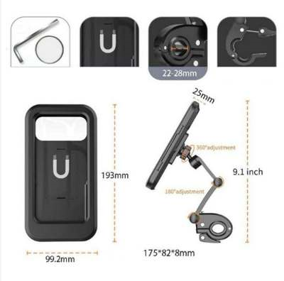 Bicycle Motorcycle Waterproof Mobile Phone Stand Waterproof Mobile Phone Case Folding Mobile Phone Navigation Stand Rainproof Bag