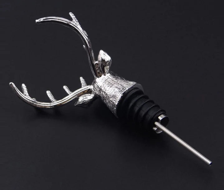 Wine Pourer and Stopper Wine Aerators Stainless Deer Stag Head Wine Pourer Stags Head Bottle Stopper