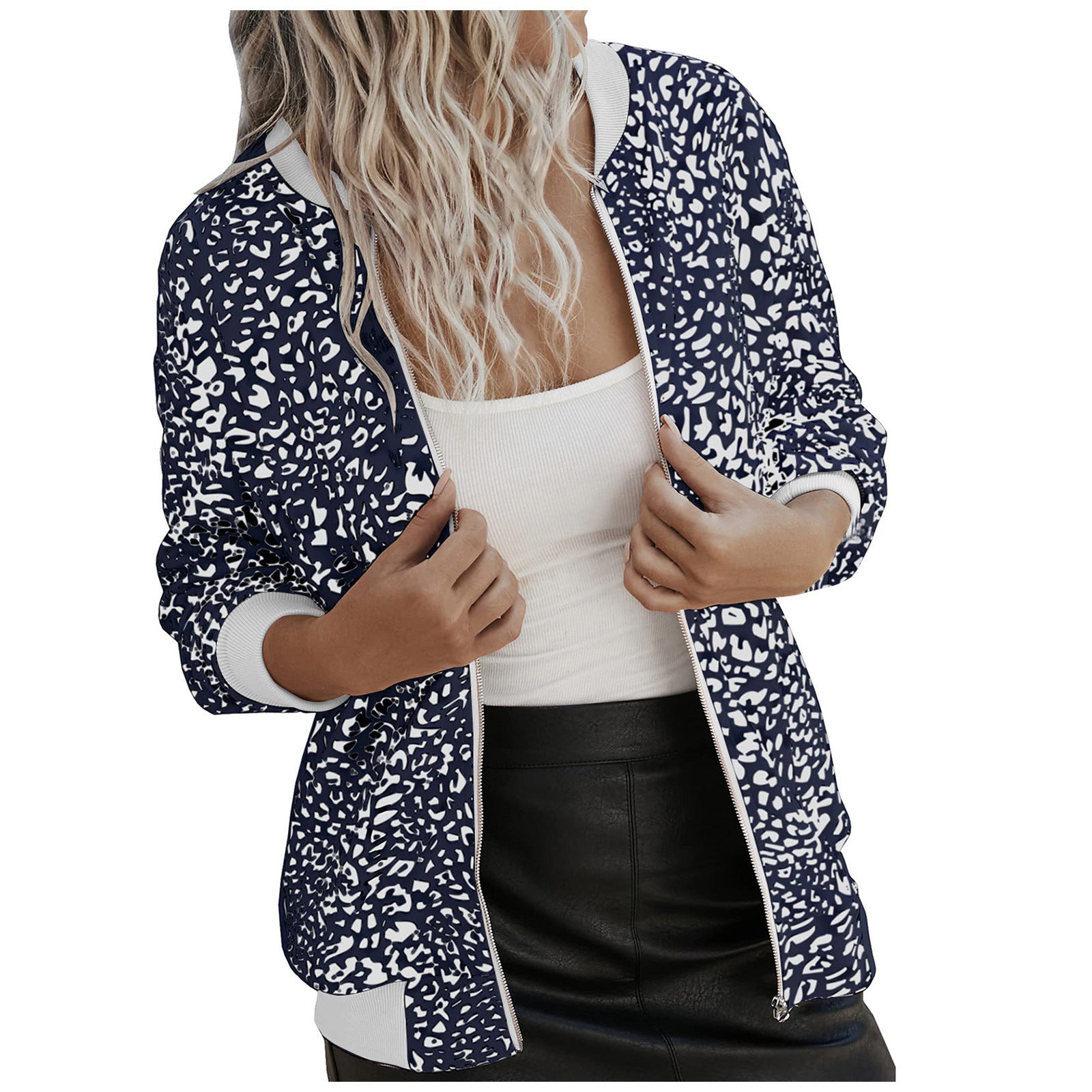 Stylish Leopard Print Jacket for Women Women's Leopard Print Stand Collar Jacke | Ectron Online