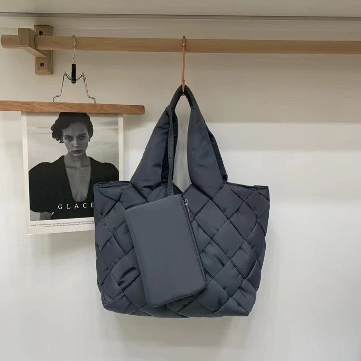 New Canvas Lattice Woven Large-capacity Female Bag New Canvas Lattice Woven Large-capacity | Ectron Online